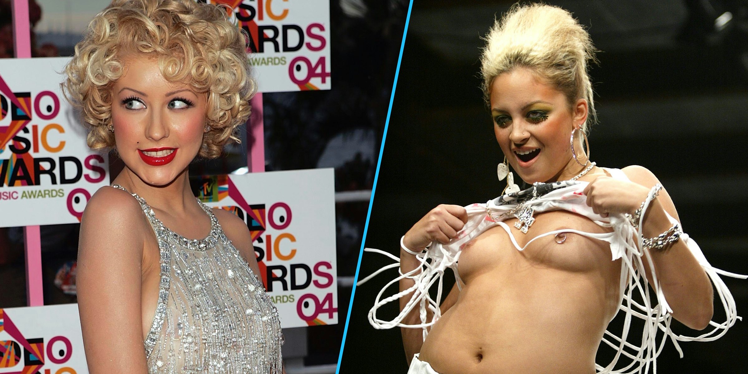 Christina Aguilera Nipple Piercing.